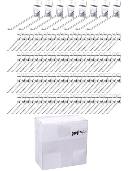 Moxweyeni 100 Pcs Heavy Duty Slatwall Panel Hooks Hanging Metal Slat Wall - Image 8