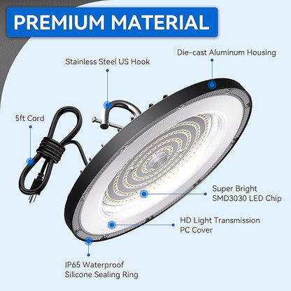 Led High Bay Light 100W, 14000lm 5000K UFO Bay Lighting - Image 5