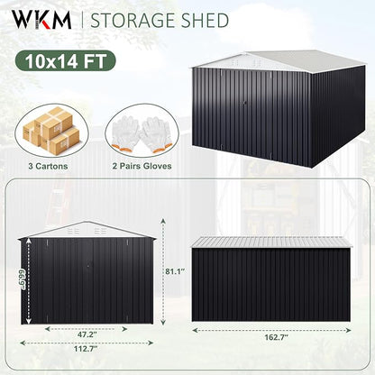 WKM 10x14 Outdoor Storage Shed, Garden Shed - Image 3