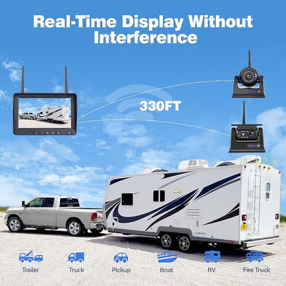 7" 3-Magnetic Wireless RV Backup Camera, HD1080P DVR Monitor, IP69 Waterproof & - Image 7