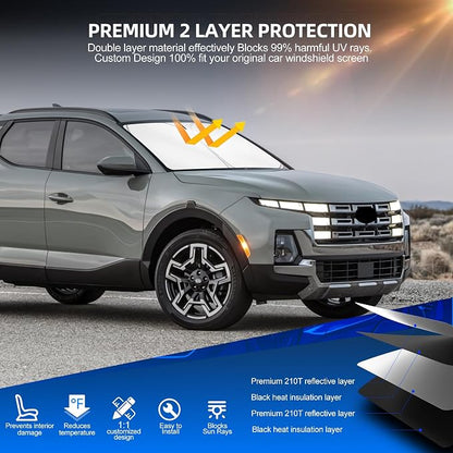 Windshield Sun Shade for H-yund-ai Santa Cruz 2022-2025 Foldable Sunshade - Image 3