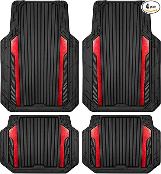 CAR PASS Heavy Duty Rubber Car Mats Metallic S~L Size, Aluminum Film All by CARPASS