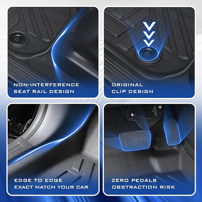 All Weather Floor Mats for Ford Mustang 2015-2017 2018-2024, Cover Protection - Image 4