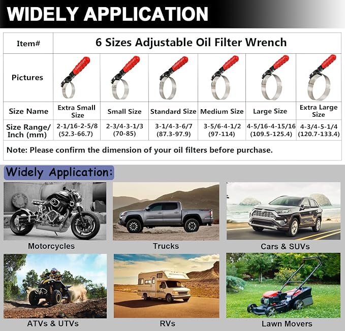Small Swivel Oil Filter Wrench, Oil Filter Removal Tool, Adjustable Filter - Image 7