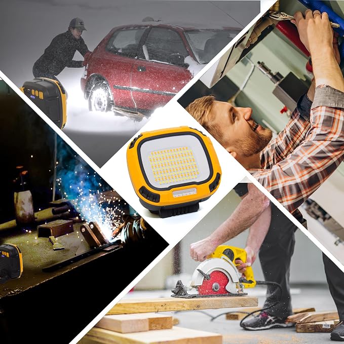 1Pack 5000LM Magnetic LED Work Light Rechargeable, 4-Level Brightness & 4-Tone - Image 6