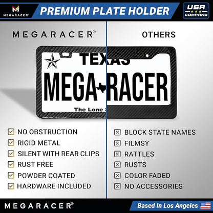 Premium Slim Carbon Fiber Design License Plate Frame – 1 Pack, Rust-Free - Image 5