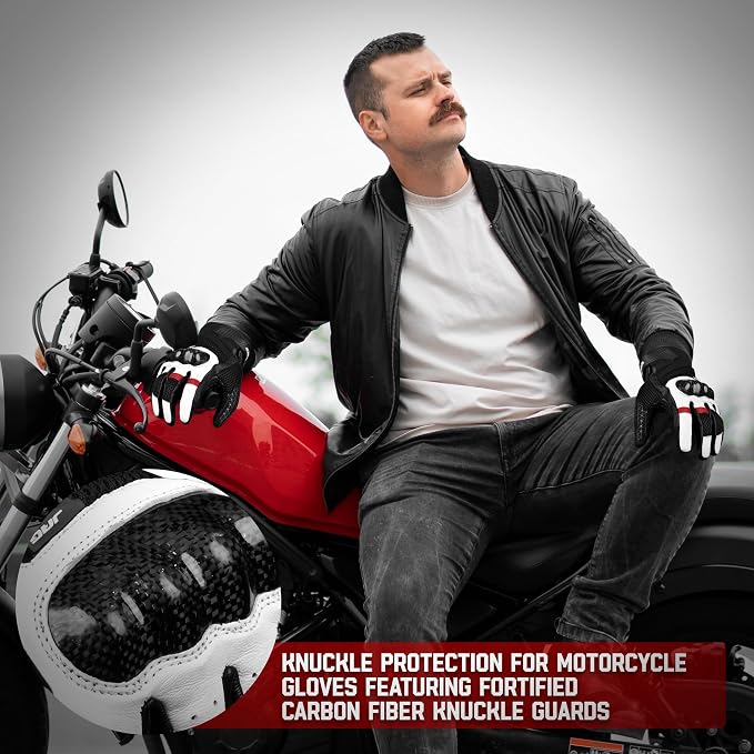 J.A.G. Leather Motorcycle Gloves - Image 5
