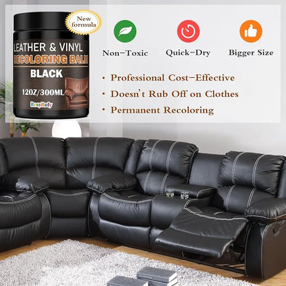 Leather Recoloring Balm Black Leather Dye Vinyl Paint Car Interior Seat - Image 3