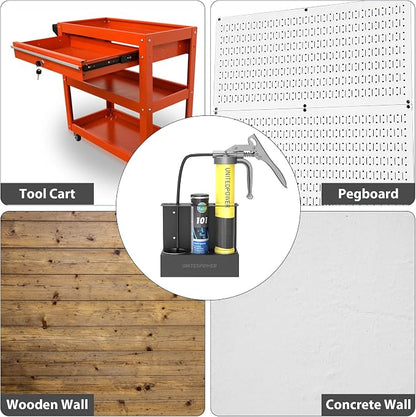 UNITEDPOWER Grease Gun Holder, Wall Mount Grease Gun Storage Rack, Organizer - Image 7