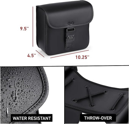 Nomad Leather Motorcycle Saddlebags Quick-Easy Universal Fit Throw Over Saddle - Image 5