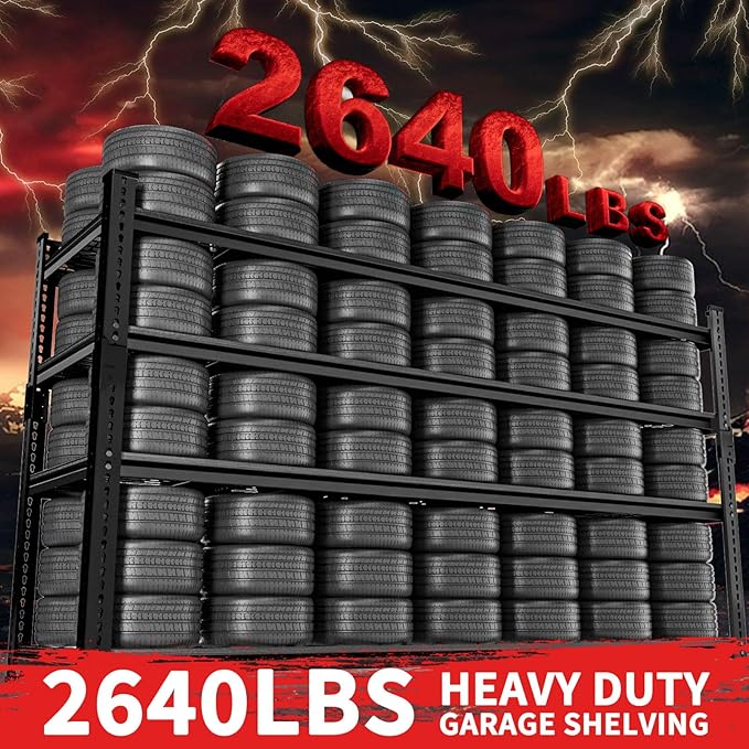 Storage Shelves 3PCS Garage Shelving Heavy Duty 2640LBS Capacity, 4 Tier - Image 4
