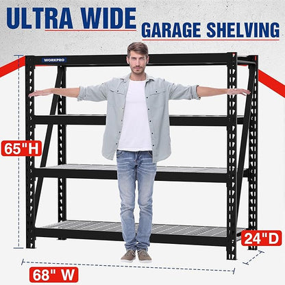 WORKPRO Garage Shelving, 7200 LBS Load, Heavy Duty Metal Shelving - Image 3