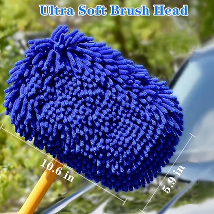 Upgrade Car Wash Brush with Long Handle, Chenille Microfiber Car Cleaning Brush - Image 5