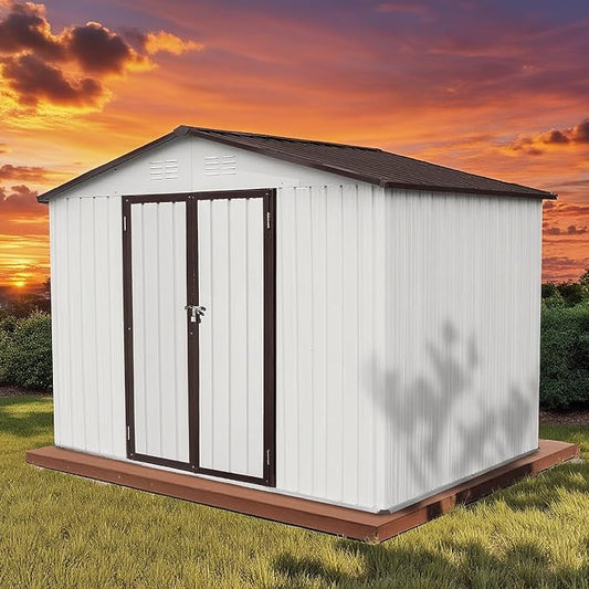 8 x 6 FT Outdoor Storage Shed, Metal Garden Tool Shed by Unknown