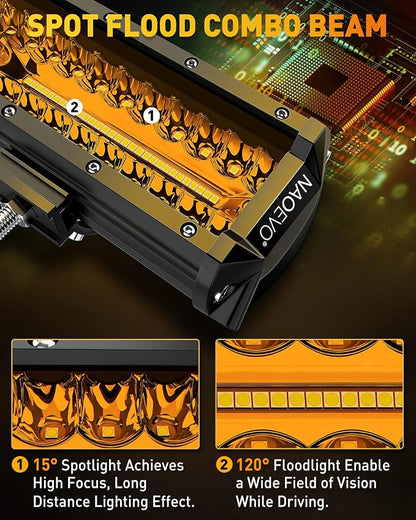 NAOEVO 12 Inch LED Light Bar, 300W 30000LM LED Offroad/Driving/Fog Lights - Image 3