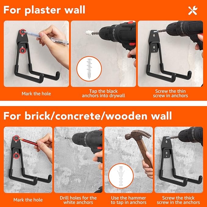 16 Pack Garage Hooks with Anti-Slip Coating Heavy Duty Wall Mount Hooks - Image 5