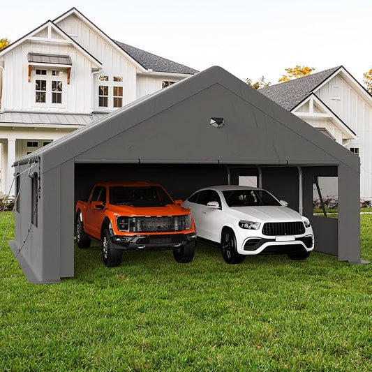 20x20 Carport, Heavy Duty Carport Canopy Garage by BENASS