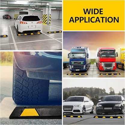 72" Car Parking Stopper, Heavy Duty Rubber Parking Curb Wheel Stops - Image 8