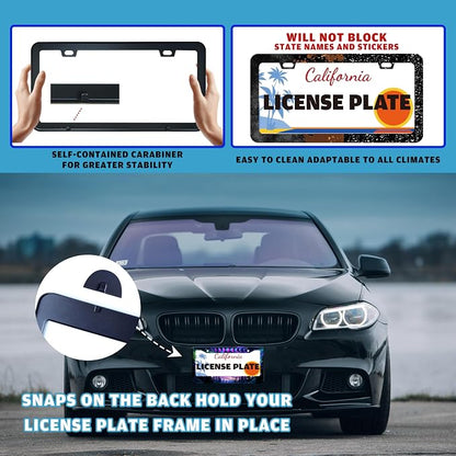 Moon Phases Aurora Forest License Plate Frame Night Sky Stainless Steel License - Image 5