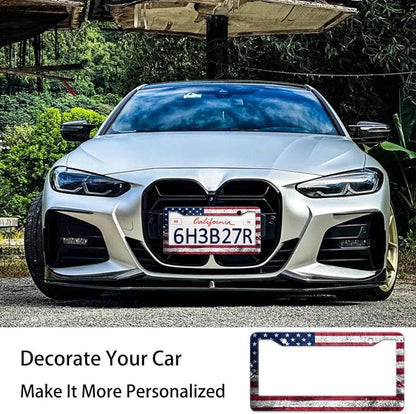 Vintage American Flag License Plate Frame, Retro USA Flag License Plate Holder - Image 5