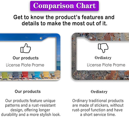 License Plate Frames License Plate Frame Beach Loungers Colorful Chairs in - Image 6