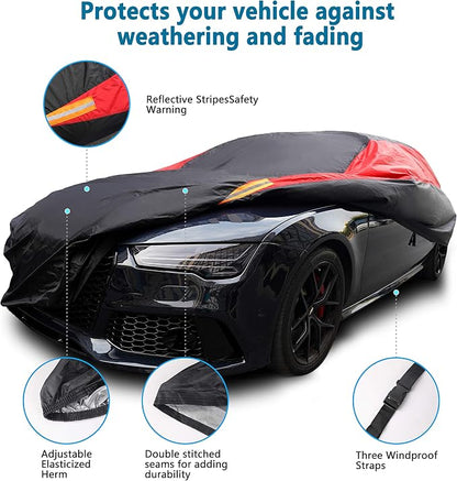 MORNYRAY Car Cover Waterproof All Weather Windproof Snowproof UV Protection - Image 2