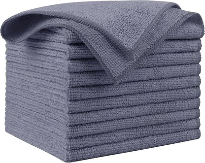 AIDEA Microfiber Cleaning Cloth Grey 10PK, Micro Fiber Cloth by AIDEAHOME
