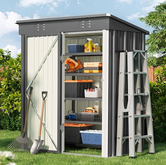 Bealife 5' x 3' Outdoor Storage Shed Clearance, Metal Outdoor Storage Cabinet by Bealife