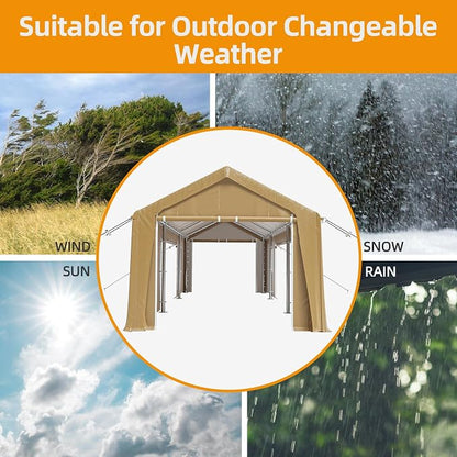 13x20ft Heavy Duty Carport Outdoor Canopy Portable Garage - Image 5
