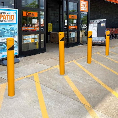 58" High 4-1/2" OD Steel Bollard Post Underground Mount, Cap Removable Safety - Image 8