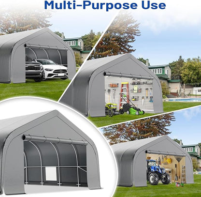 EROMMY 20x30 FT Heavy Duty Durable Carport, Galvanized Steel Frame Garage - Image 7