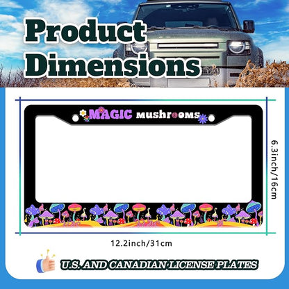 Magic Mushrooms License Plate Frame Colorful Dream Stainless Steel License - Image 3