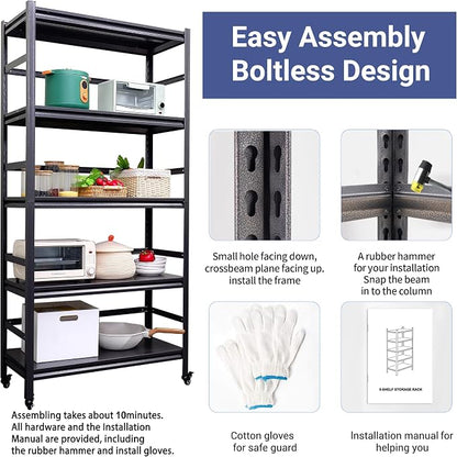 TOPKEY Metal Storage Shelf Garage Storage Shelves, Heavy Duty 5-Tier Utility - Image 5