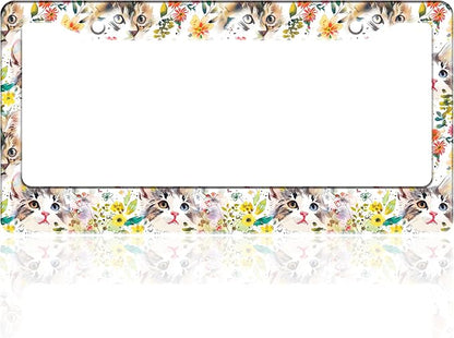 Cute Cat License Plate Frame Kitten Stainless Steel License Plate Holder by TINALUIN