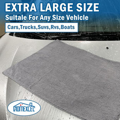 HOMEXCEL Professional Large Microfiber Car Drying Towels 2 Pack, Lint Free - Image 5