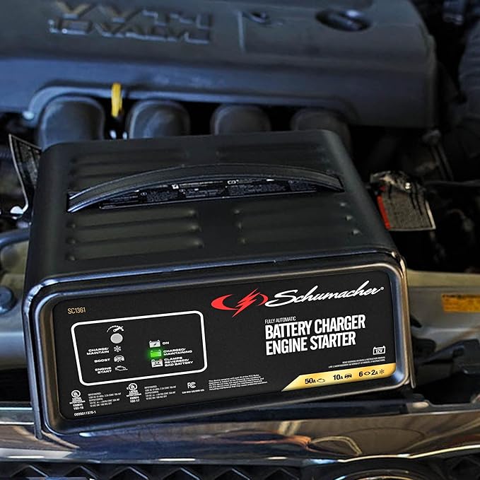 Schumacher Electric 50A 12V Car Battery Charger, Engine Starter & Maintainer - Image 4