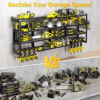 64”W Power Tool Organizer Wall Mount, Heavy Duty 8-Drill Cordless Drill Holder - Image 5