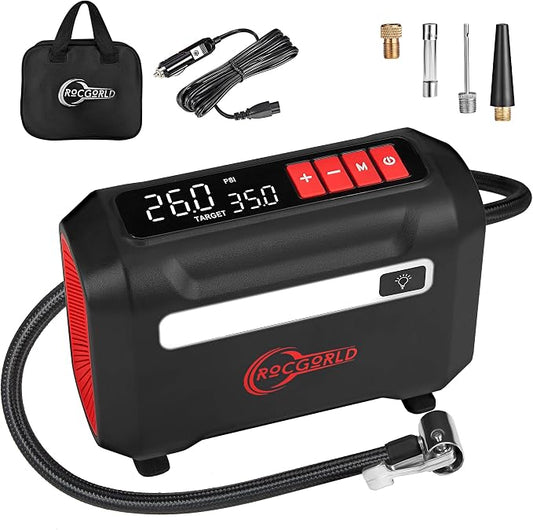 R8 Tire Inflator Portable Air Compressor, DC 12V Air Compressor Portable by ROCGORLD