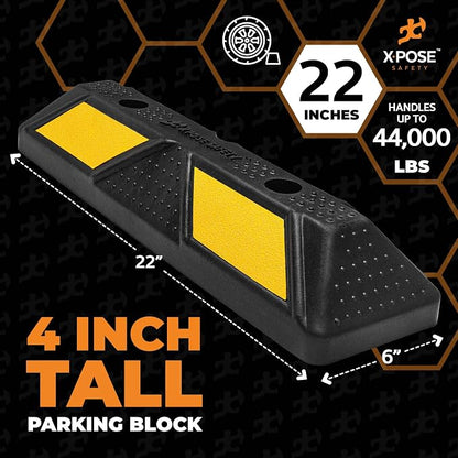 Xpose Safety 22" Heavy Duty Rubber Parking Stopper – 2 Pack Wheel Blocks - Image 3