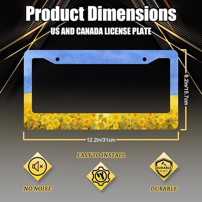 Sunflowers License Plate Frame Watercolor Yellow Floral License Plate Holder - Image 2