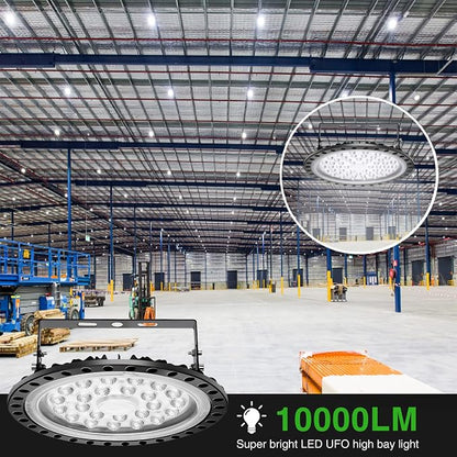 Viugreum 10 Pack 100W UFO LED High Bay Light, 10000LM 6500K Daylight White Led - Image 6