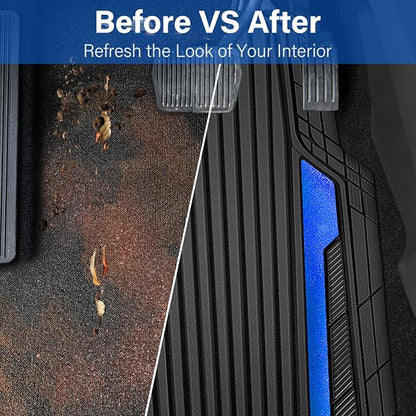 CAR PASS Heavy Duty Rubber Car Mats Metallic, Aluminum Film All Weather Floor - Image 6