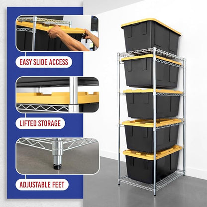 SafeRacks 5-Tier Steel Tote Rack WS-BR27 - Image 4