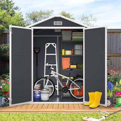 6*4.4 FT Resin Outdoor Storage Shed Plastic Shed by HUGROVE