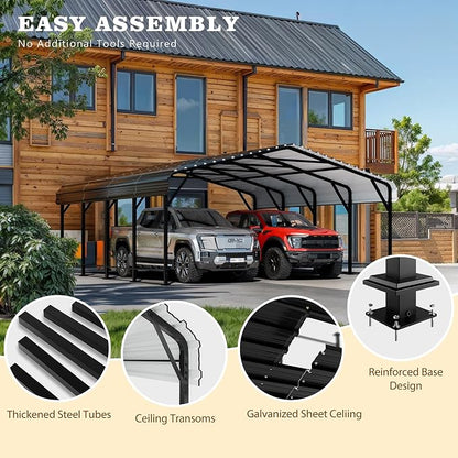 Walsunny Metal Carport 20x20 FT Heavy Duty Carport Canopy - Image 3