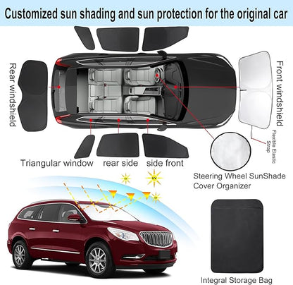 TINGLU Window Shades for Buick Enclave 2010-2017 Accessories Car Side Full - Image 3