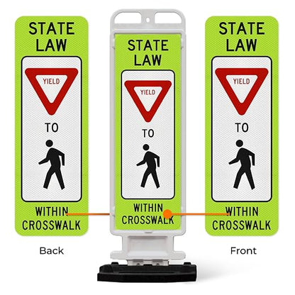 State Law Yield For Pedestrian Within Crosswalk R1-6a MUTCD Sign, Double Sided - Image 5