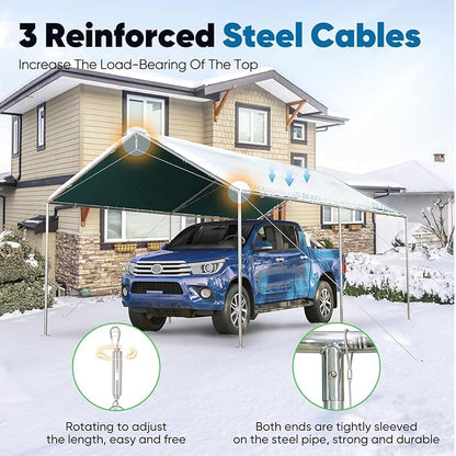 Quictent 10x20 ft Heavy Duty Car Canopy Galvanized Frame Carport Outdoor Party - Image 2