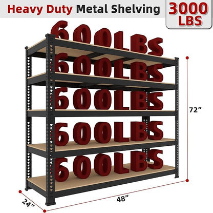 48" W x 24" D x 72" H Adjustable Garage Storage Shelves - Image 2