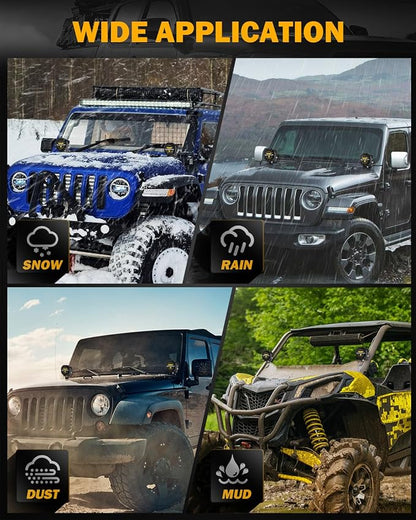 Auxbeam 3" LED Pod Light Covers, XP-Ultra Series PC Lens Offroad Protective - Image 6